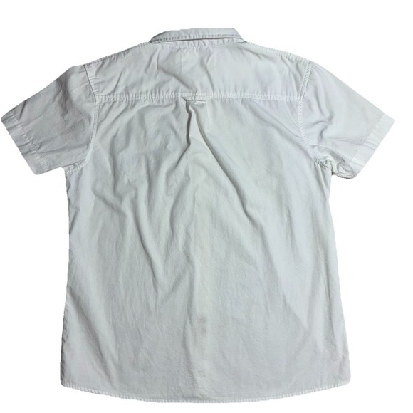 Bellfield Shirt Men's L White Short Sleeve‎ Southwestern Woven Pocket - Picture 3 of 11